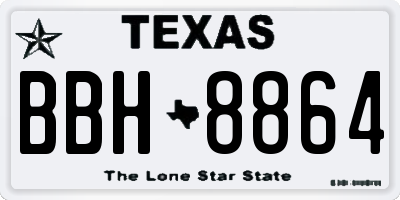 TX license plate BBH8864