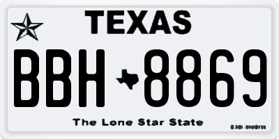 TX license plate BBH8869