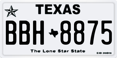 TX license plate BBH8875