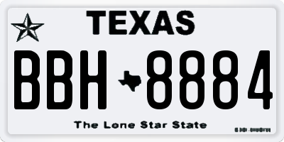 TX license plate BBH8884