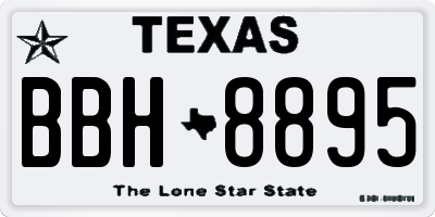 TX license plate BBH8895