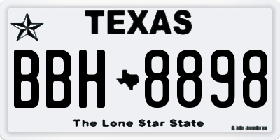 TX license plate BBH8898