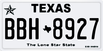 TX license plate BBH8927