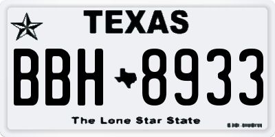 TX license plate BBH8933
