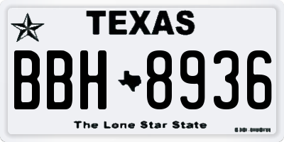 TX license plate BBH8936