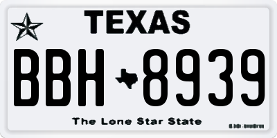 TX license plate BBH8939