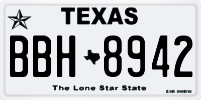 TX license plate BBH8942