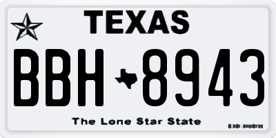 TX license plate BBH8943
