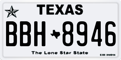 TX license plate BBH8946