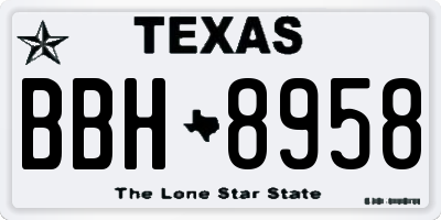 TX license plate BBH8958