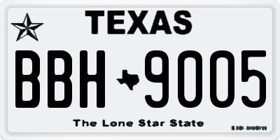TX license plate BBH9005