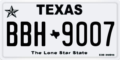 TX license plate BBH9007
