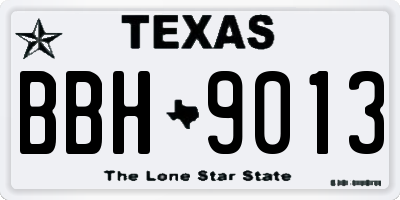 TX license plate BBH9013