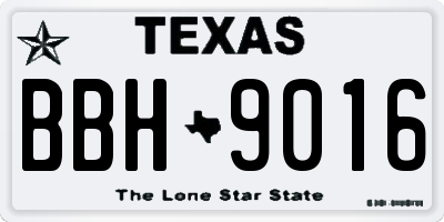 TX license plate BBH9016