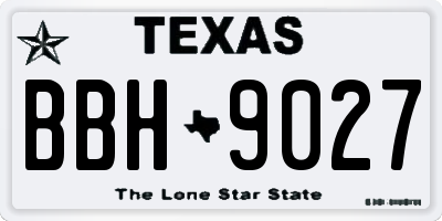 TX license plate BBH9027