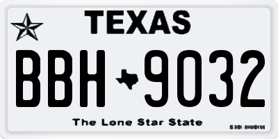 TX license plate BBH9032