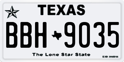 TX license plate BBH9035