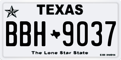 TX license plate BBH9037