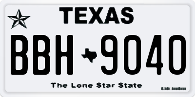 TX license plate BBH9040