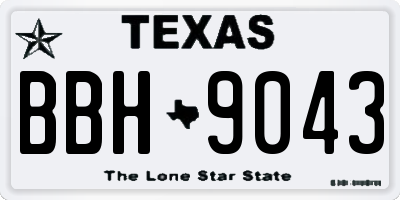 TX license plate BBH9043