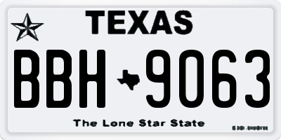 TX license plate BBH9063