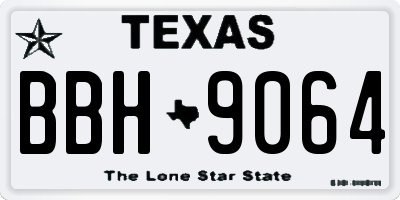 TX license plate BBH9064