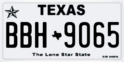 TX license plate BBH9065