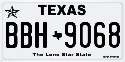 TX license plate BBH9068