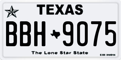 TX license plate BBH9075