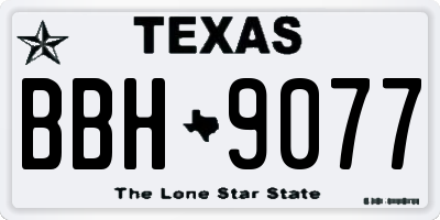 TX license plate BBH9077