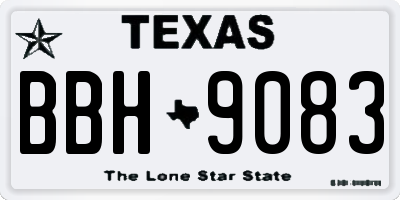 TX license plate BBH9083
