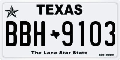 TX license plate BBH9103