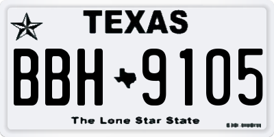 TX license plate BBH9105