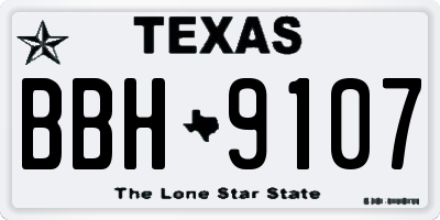 TX license plate BBH9107