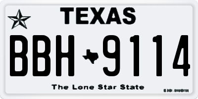 TX license plate BBH9114