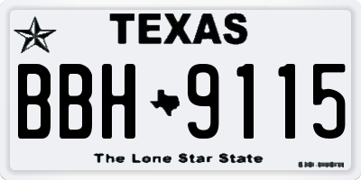 TX license plate BBH9115
