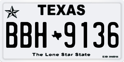 TX license plate BBH9136