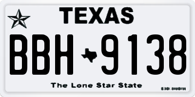 TX license plate BBH9138