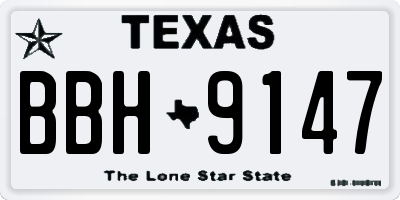 TX license plate BBH9147