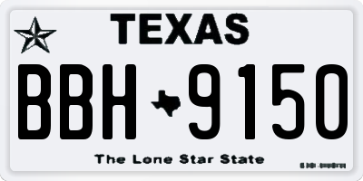 TX license plate BBH9150