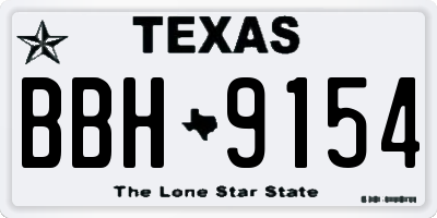 TX license plate BBH9154
