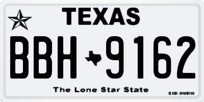 TX license plate BBH9162