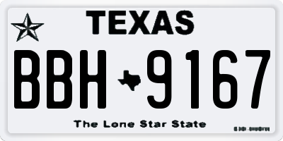 TX license plate BBH9167