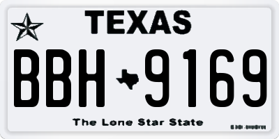 TX license plate BBH9169