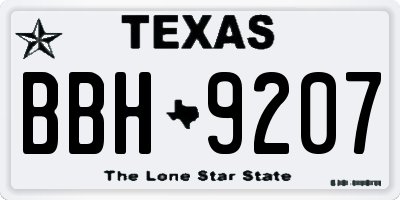 TX license plate BBH9207
