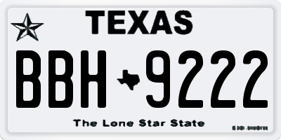 TX license plate BBH9222