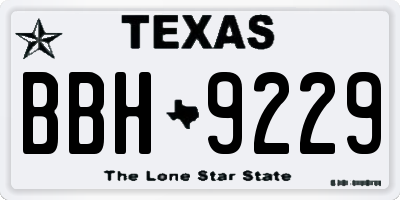 TX license plate BBH9229