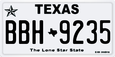 TX license plate BBH9235