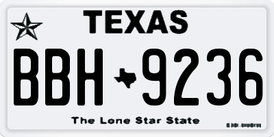 TX license plate BBH9236