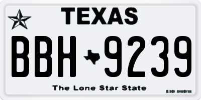 TX license plate BBH9239